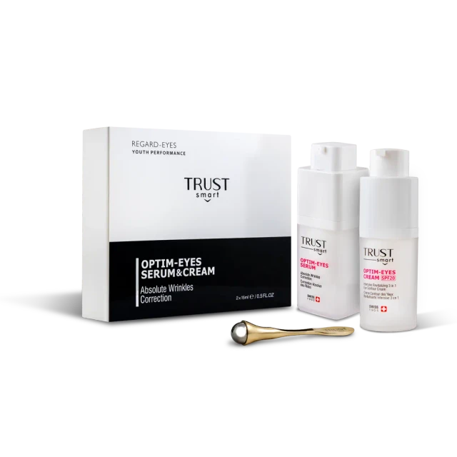 کیت جوانساز دور چشم تراست – Trust Eye Rejuvenation Kit (سرم + کرم ضد پف و تیرگی + گواشا رایگان)
